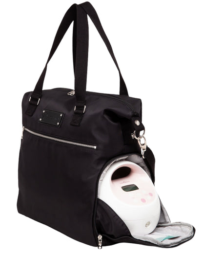 Sarah Wells Lizzy Breast Pump Tote – Lightweight, Easy-Clean Bag with Insulated Pocket, Laptop Sleeve &amp; Side Storage – Fits Pumps &amp; More