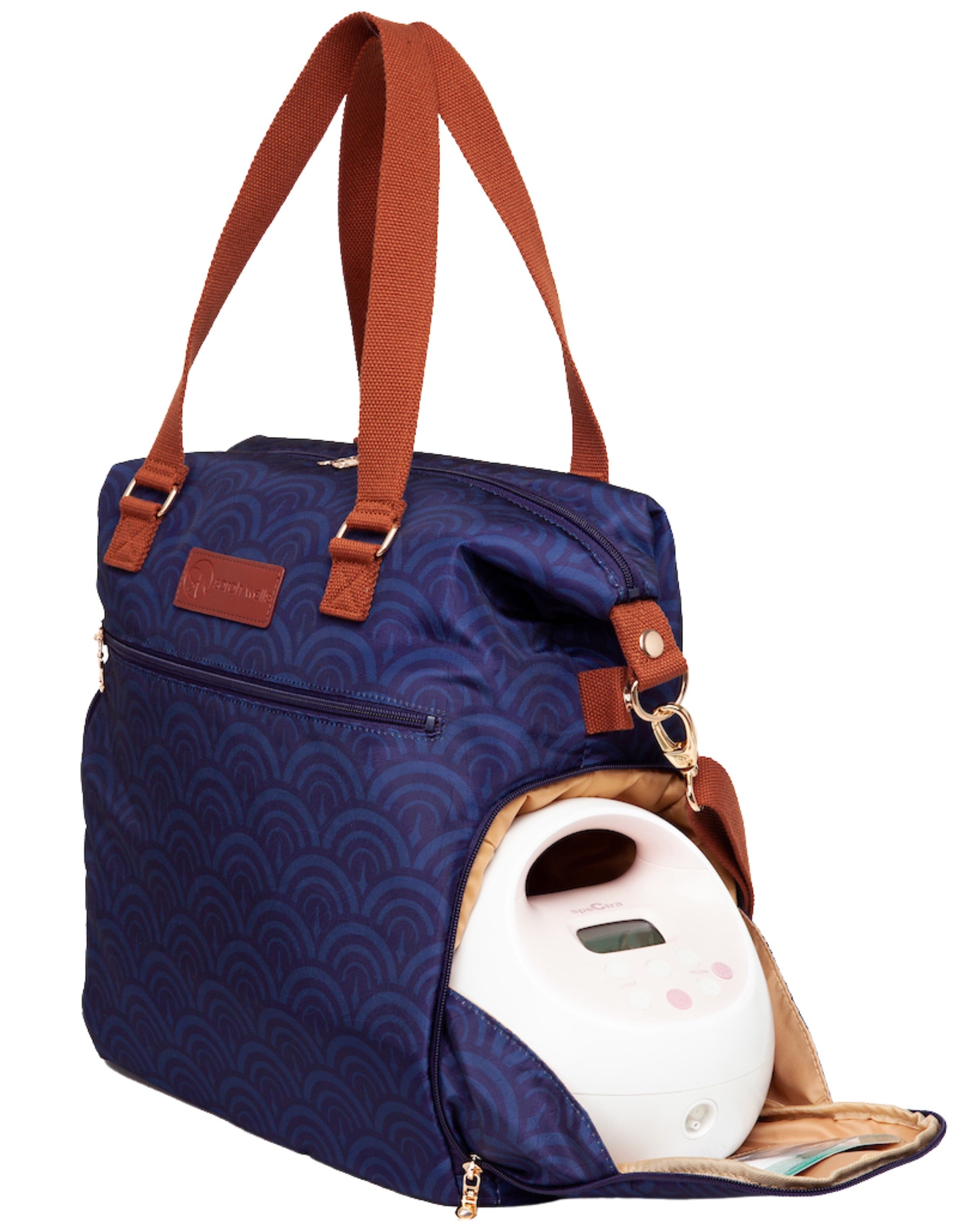 Sarah Wells Lizzy Breast Pump Tote – Lightweight, Easy-Clean Bag with Insulated Pocket, Laptop Sleeve &amp; Side Storage – Fits Pumps &amp; More