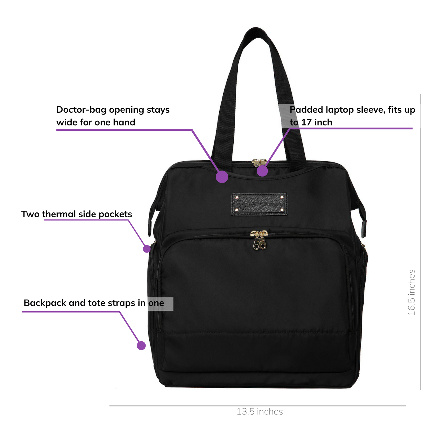 Norah Breast Pump Backpack (Black)