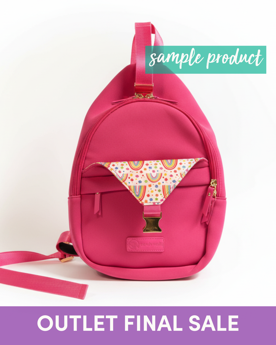 OUTLET Allie Breast Pump Sling Bag (Berry with Rainbow)