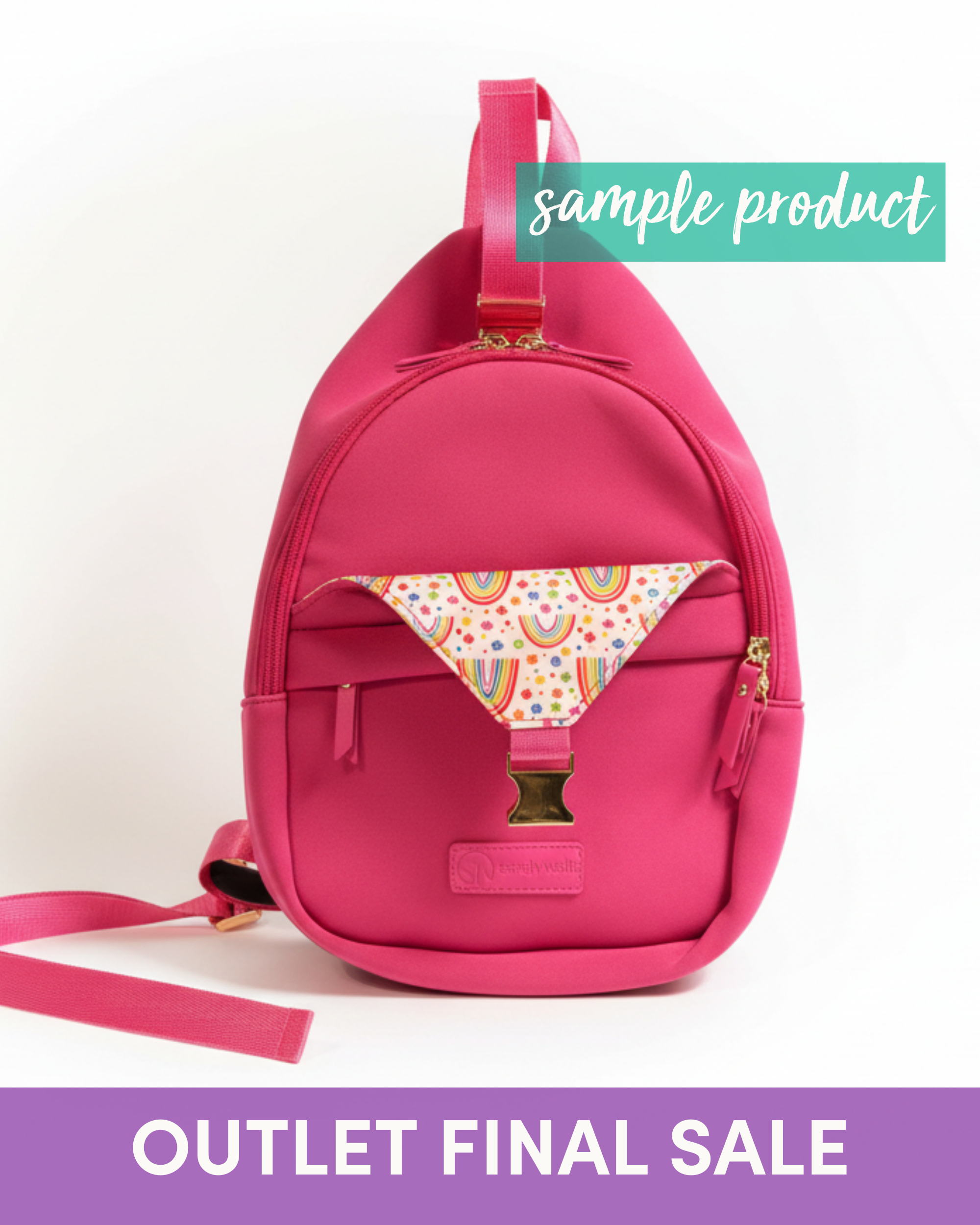 OUTLET Allie Breast Pump Sling Bag (Berry with Rainbow)