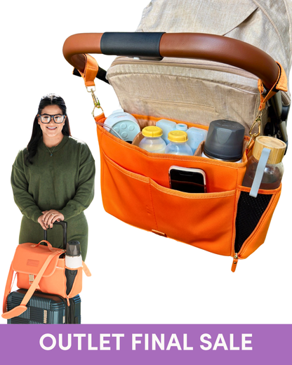 OUTLET Maddy Stroller Caddy &amp; Pump Bag (Orange)
