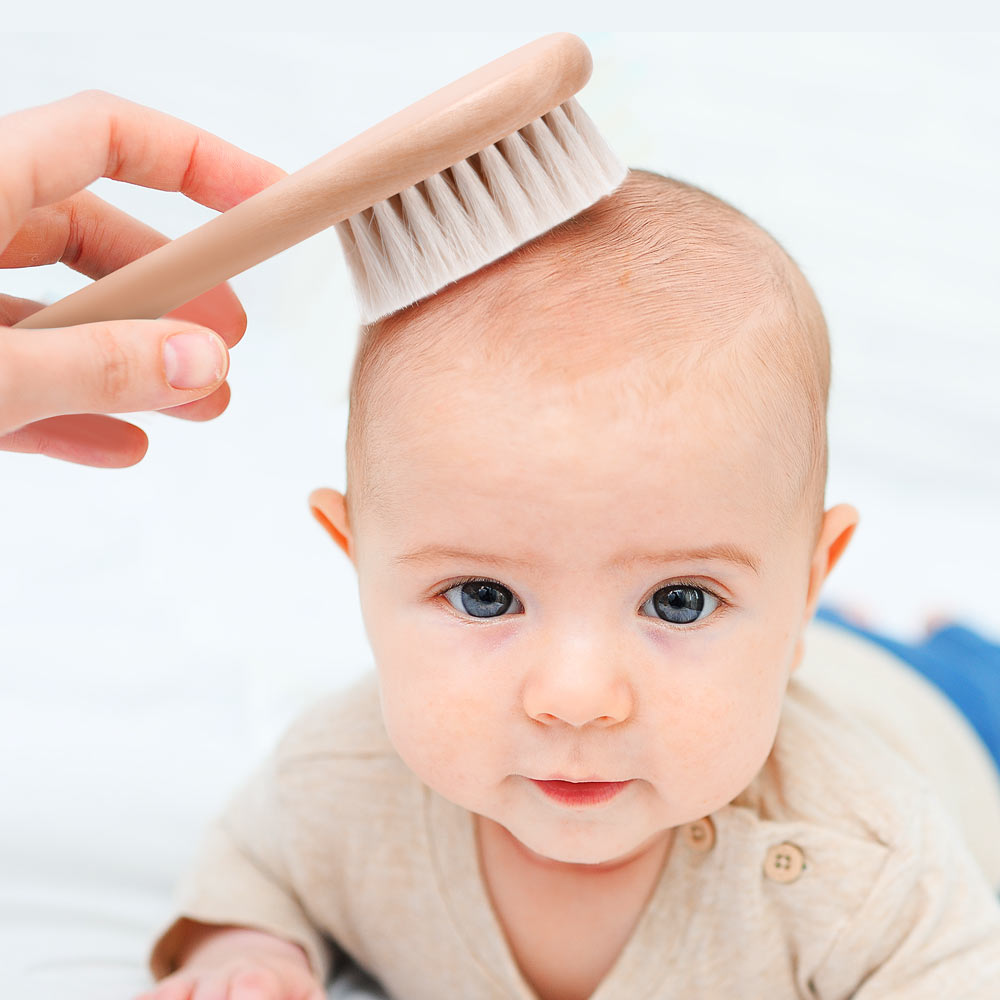 Haakaa Goats Wool Wooden Baby Brush &amp; Comb Set