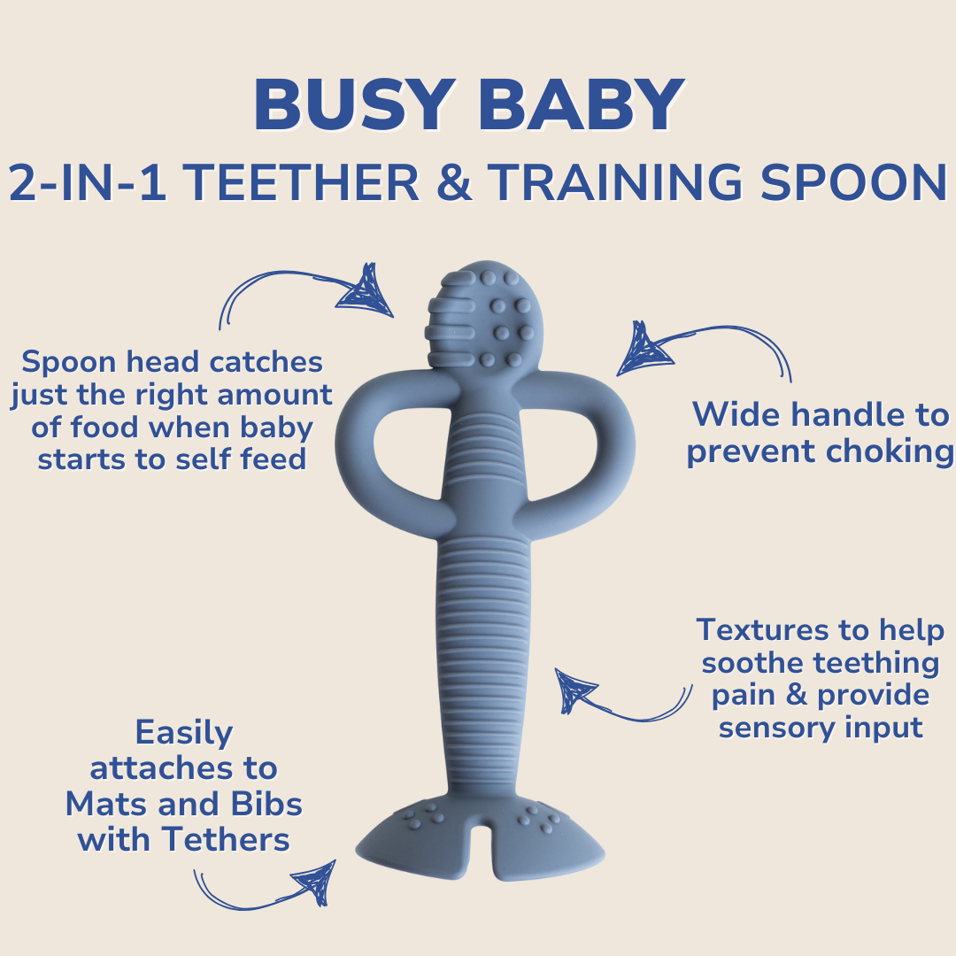 2-in-1 Teether &amp; Training Spoon PEWTER