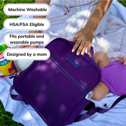 Sarah Wells Fifi Mini Breast Pump Bag – 13" Neoprene Backpack for Wearable Pumps – Insulated, Lightweight, Washable