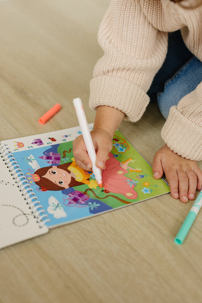 Small 7&quot; Dry Erase Activity Book (incl. 2 Washable Markers &amp; Reusable Stickers)