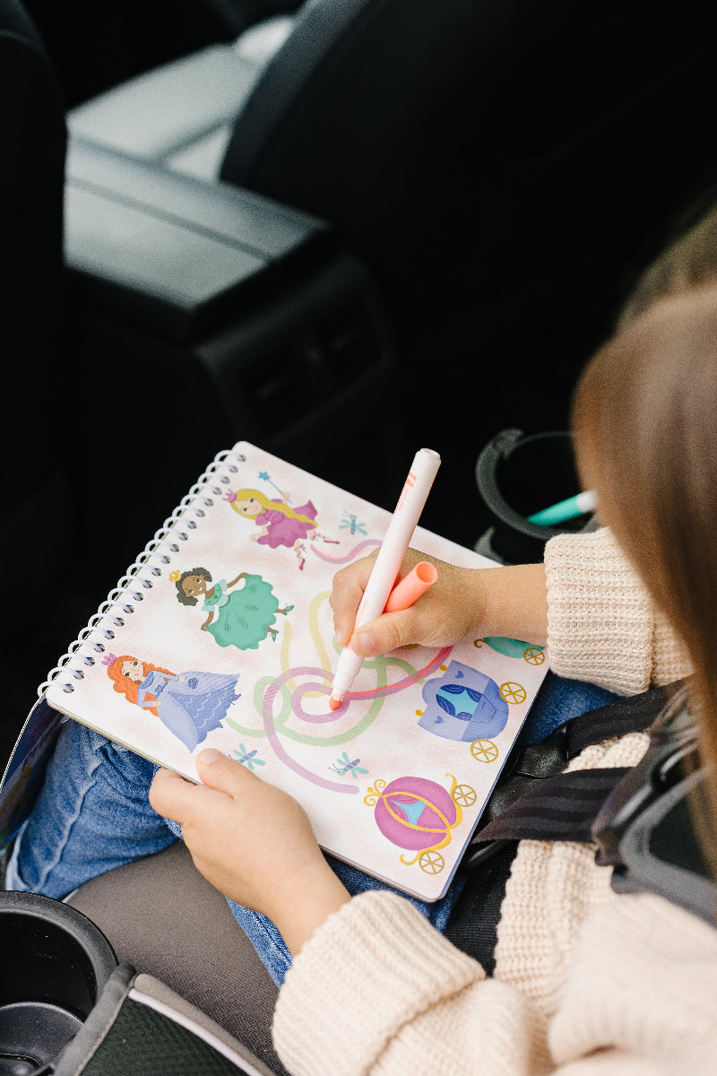 Small 7" Dry Erase Activity Book (incl. 2 Washable Markers &amp; Reusable Stickers)