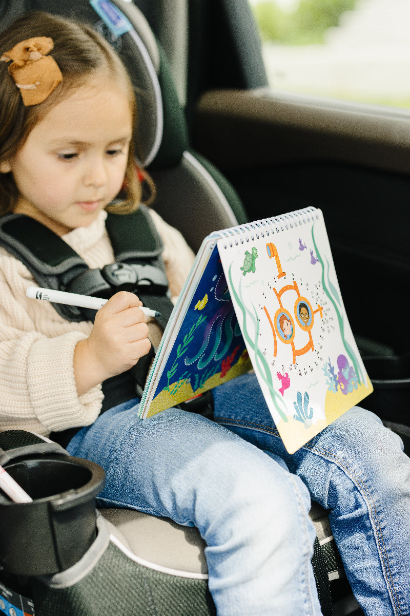 Small 7&quot; Dry Erase Activity Book (incl. 2 Washable Markers &amp; Reusable Stickers)