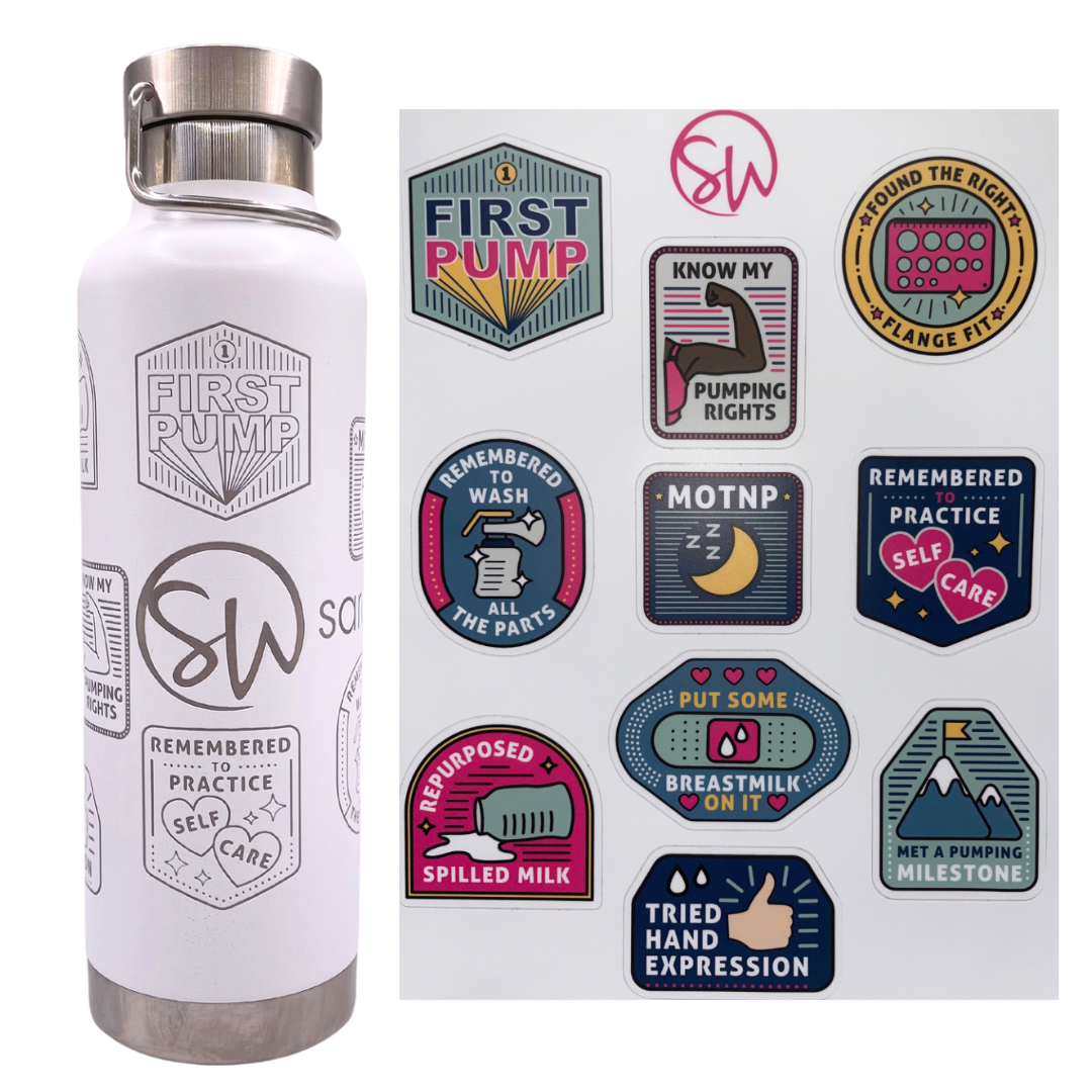 "Celebrate & Hydrate" Water Bottle & Badge Stickers