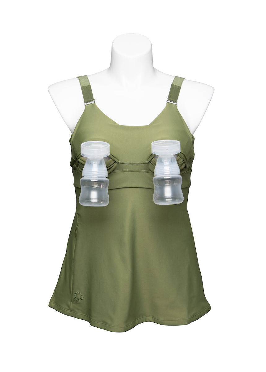 Journey Hands Free Pumping Tank (Olive)